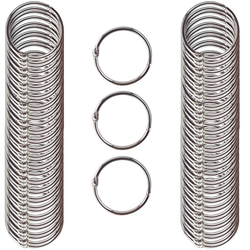 Clipco Book Rings Medium 1.5-Inch Nickel Plated (100-Pack) - Image 1